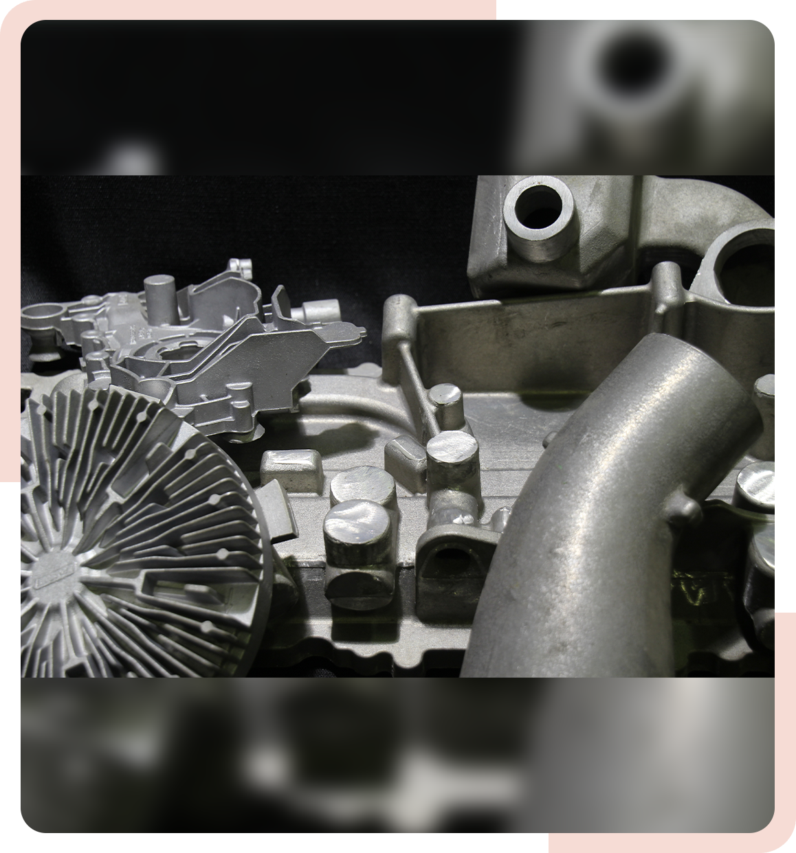 Group 25 A close up of some parts in black and white